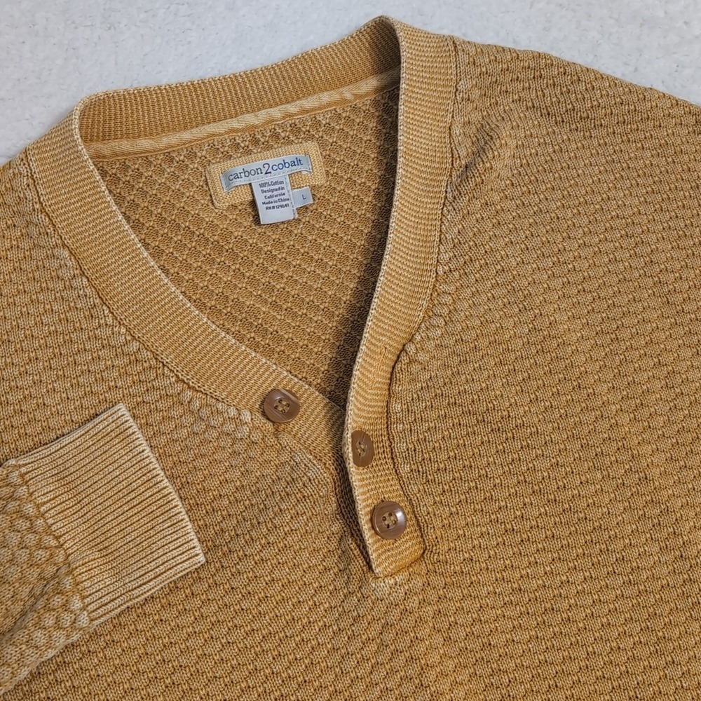 Men's Mustard Cardigan Sweater